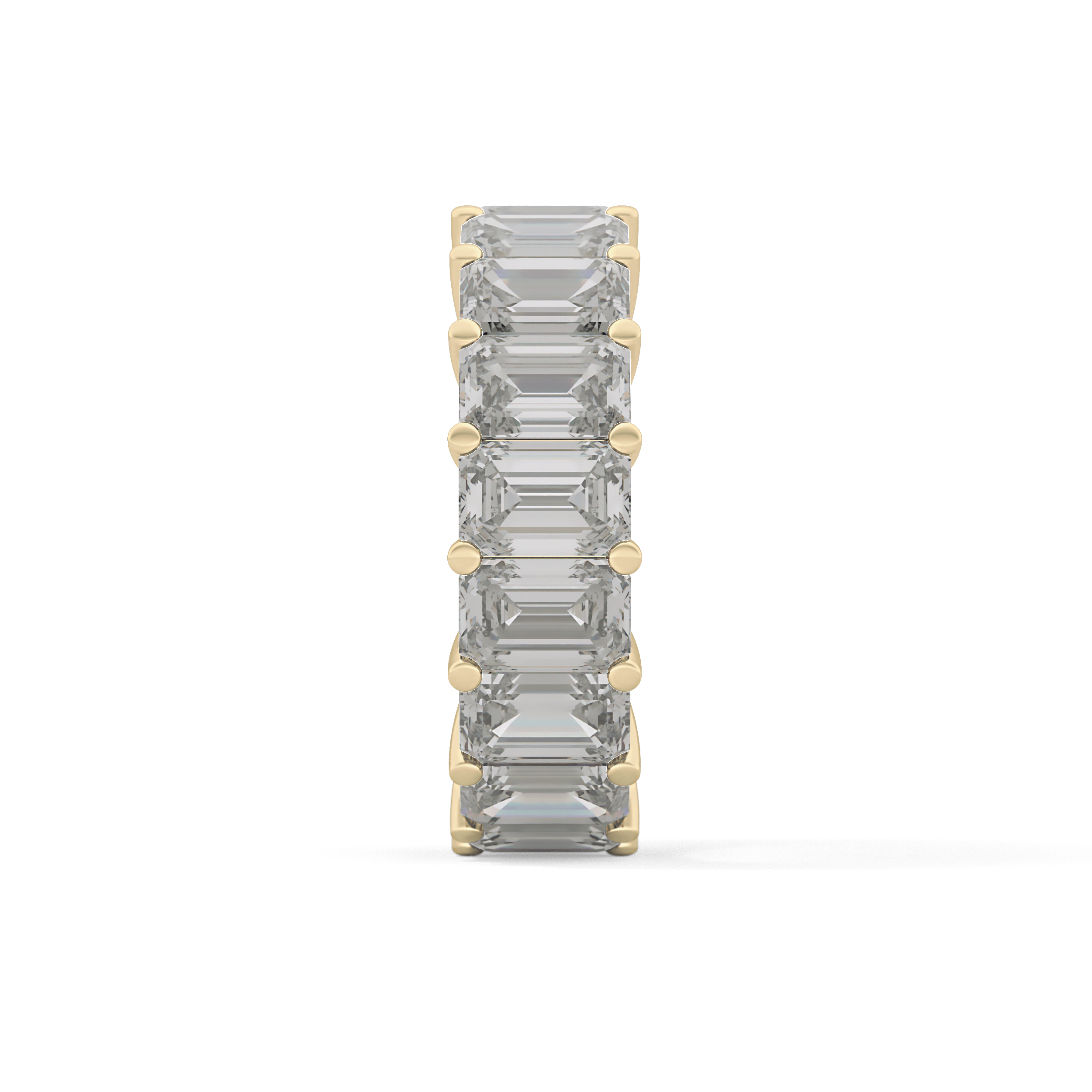 Full Eternity Wedding Band with 10.23 TCW Emerald Cut Moissanite – Yellow, White, or Rose Gold