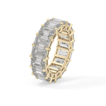 Full Eternity Wedding Band with 10.23 TCW Emerald Cut Moissanite – Yellow, White, or Rose Gold