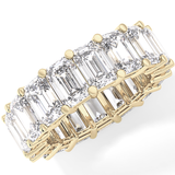 Full Eternity Wedding Band with 10.23 TCW Emerald Cut Moissanite – Yellow, White, or Rose Gold