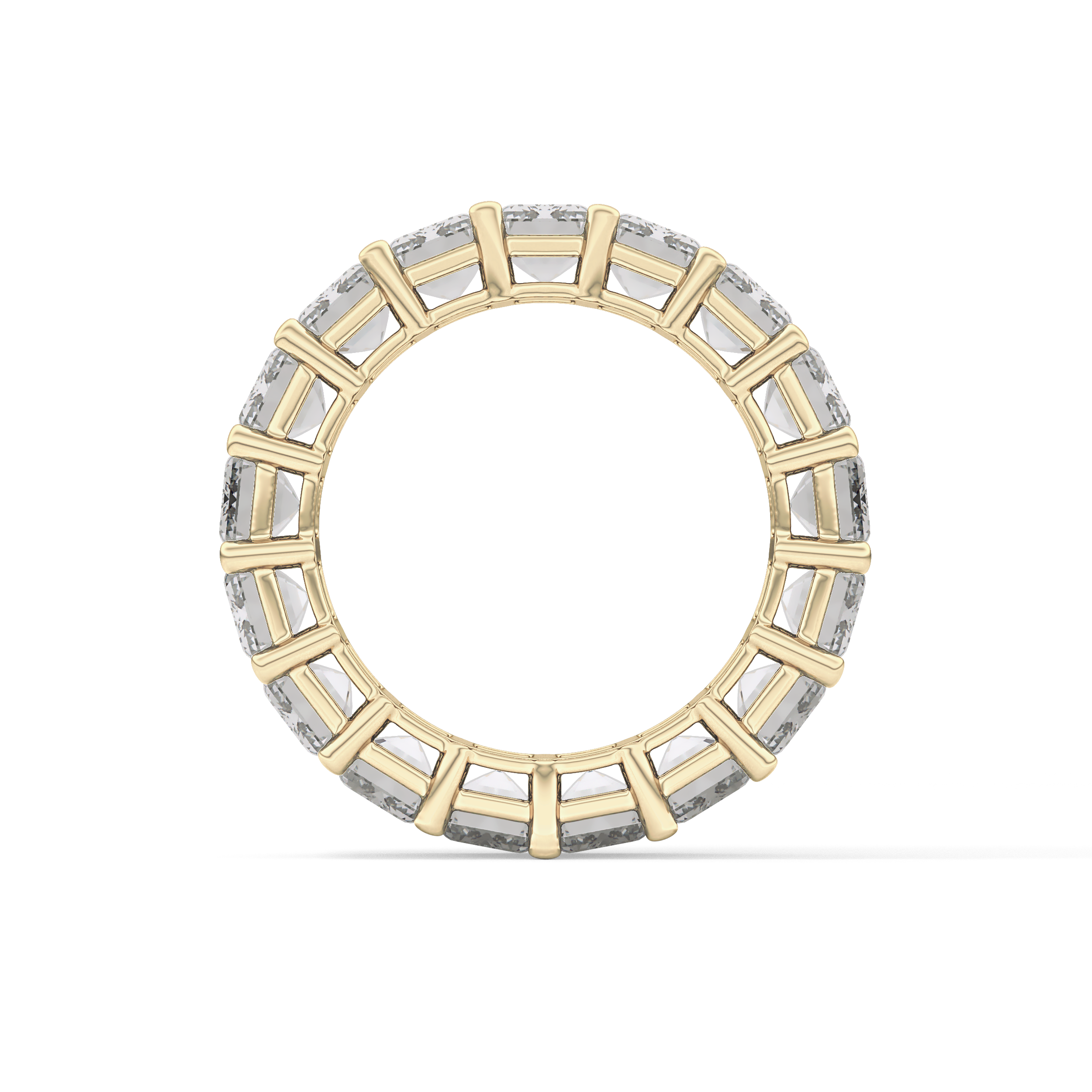 Full Eternity Wedding Band with 10.23 TCW Emerald Cut Moissanite – Yellow, White, or Rose Gold
