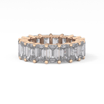 Full Eternity Wedding Band with 10.23 TCW Emerald Cut Moissanite – Yellow, White, or Rose Gold