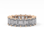 Full Eternity Wedding Band with 10.23 TCW Emerald Cut Moissanite – Yellow, White, or Rose Gold