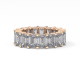 Full Eternity Wedding Band with 10.23 TCW Emerald Cut Moissanite – Yellow, White, or Rose Gold