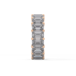 Full Eternity Wedding Band with 10.23 TCW Emerald Cut Moissanite – Yellow, White, or Rose Gold