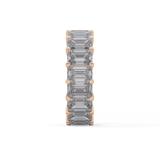 Full Eternity Wedding Band with 10.23 TCW Emerald Cut Moissanite – Yellow, White, or Rose Gold