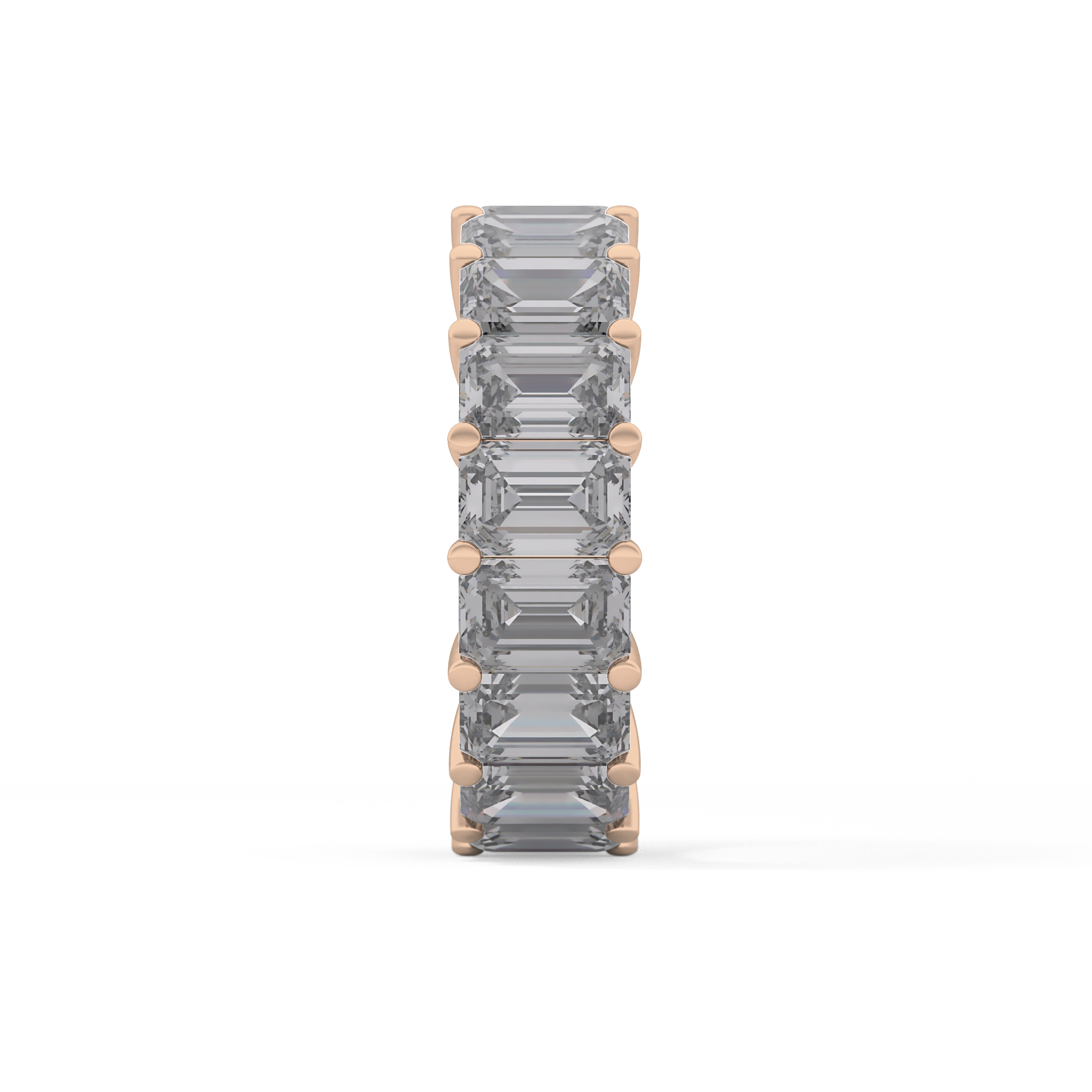 Full Eternity Wedding Band with 10.23 TCW Emerald Cut Moissanite – Yellow, White, or Rose Gold