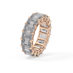 Full Eternity Wedding Band with 10.23 TCW Emerald Cut Moissanite – Yellow, White, or Rose Gold