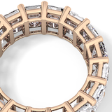 Full Eternity Wedding Band with 10.23 TCW Emerald Cut Moissanite – Yellow, White, or Rose Gold