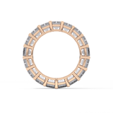 Full Eternity Wedding Band with 10.23 TCW Emerald Cut Moissanite – Yellow, White, or Rose Gold