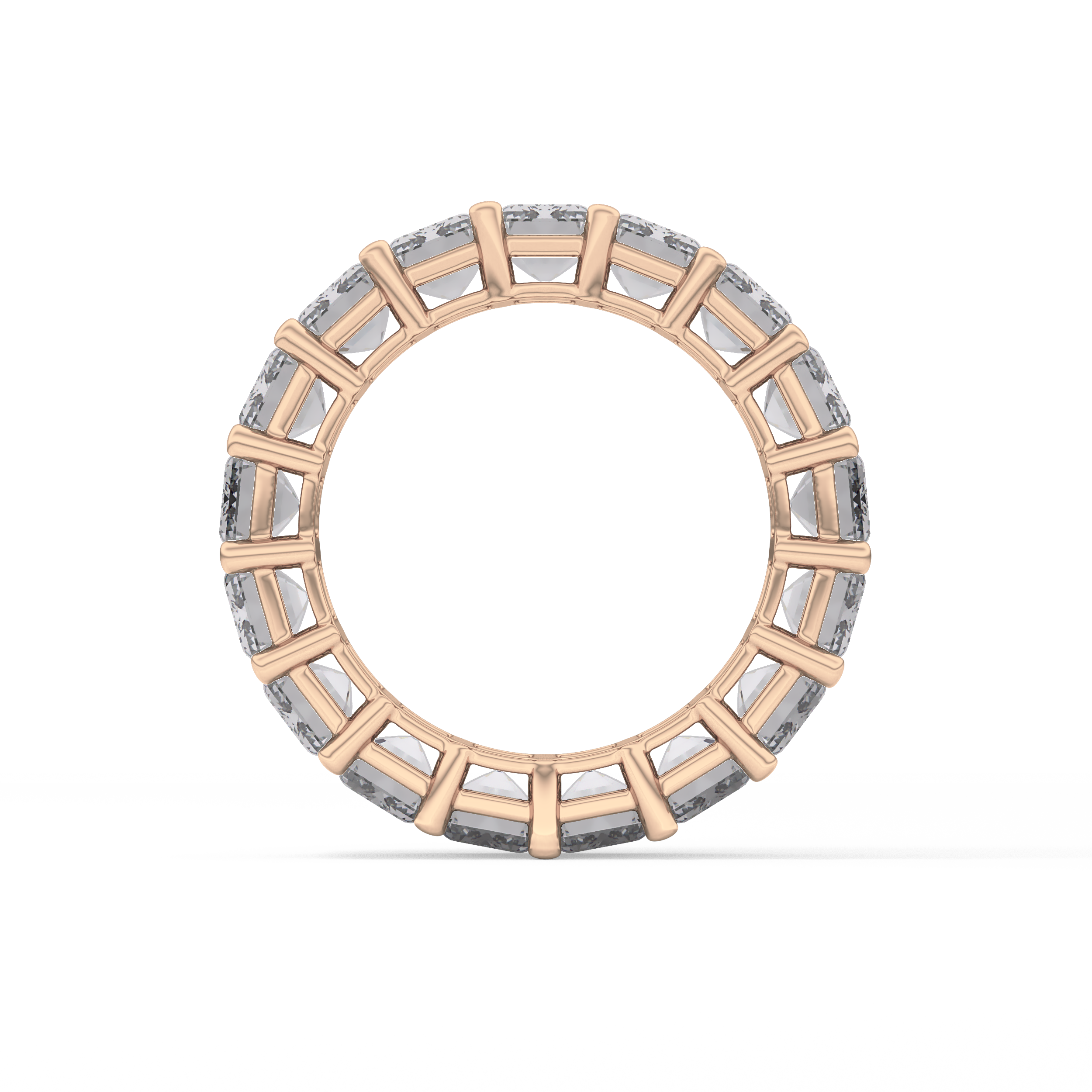 Full Eternity Wedding Band with 10.23 TCW Emerald Cut Moissanite – Yellow, White, or Rose Gold