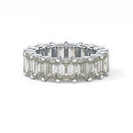 Full Eternity Wedding Band with 10.23 TCW Emerald Cut Moissanite – Yellow, White, or Rose Gold