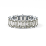 Full Eternity Wedding Band with 10.23 TCW Emerald Cut Moissanite – Yellow, White, or Rose Gold