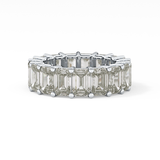 Full Eternity Wedding Band with 10.23 TCW Emerald Cut Moissanite – Yellow, White, or Rose Gold