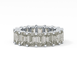 Full Eternity Wedding Band with 10.23 TCW Emerald Cut Moissanite – Yellow, White, or Rose Gold