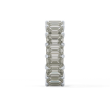 Full Eternity Wedding Band with 10.23 TCW Emerald Cut Moissanite – Yellow, White, or Rose Gold