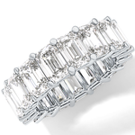 Full Eternity Wedding Band with 10.23 TCW Emerald Cut Moissanite – Yellow, White, or Rose Gold