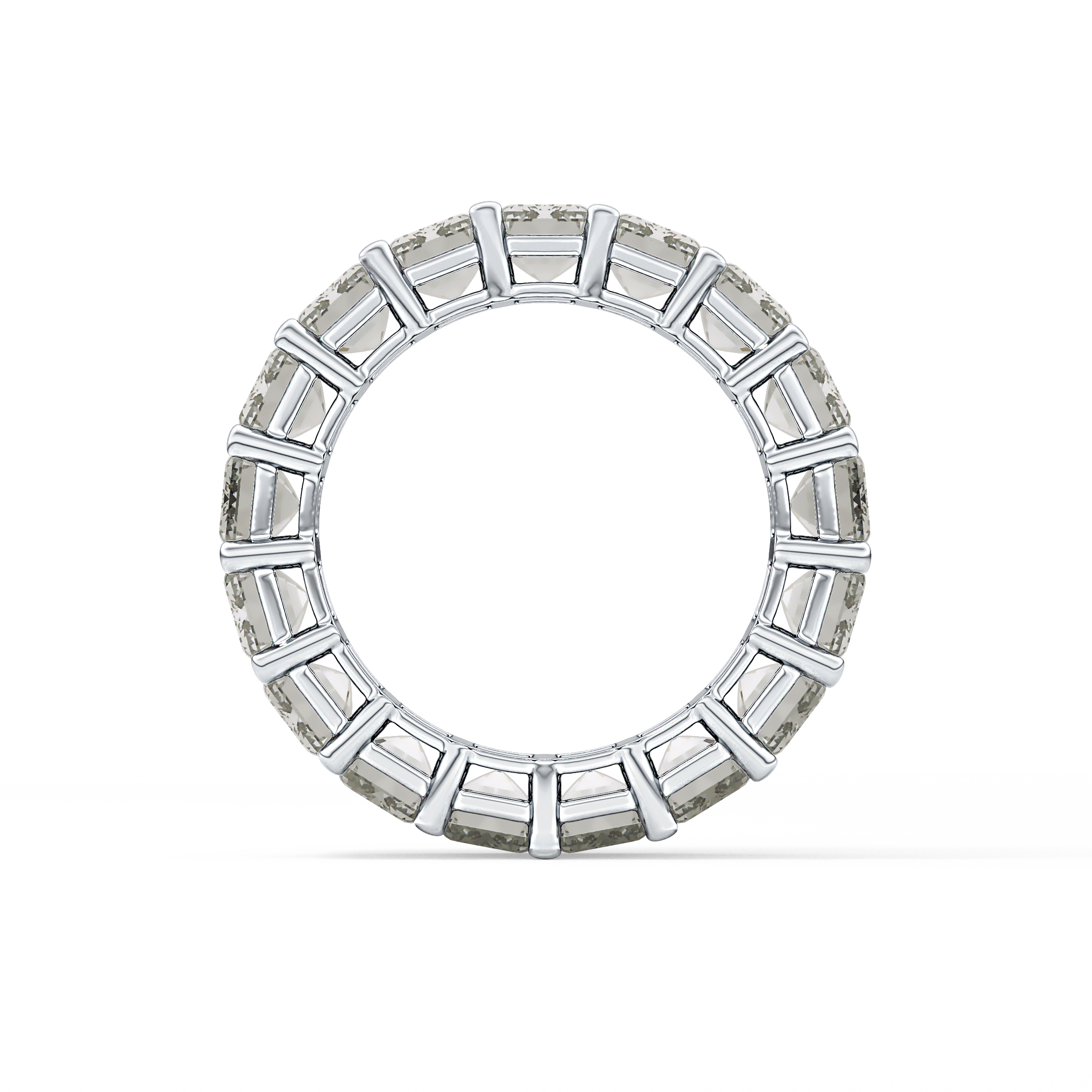Full Eternity Wedding Band with 10.23 TCW Emerald Cut Moissanite – Yellow, White, or Rose Gold