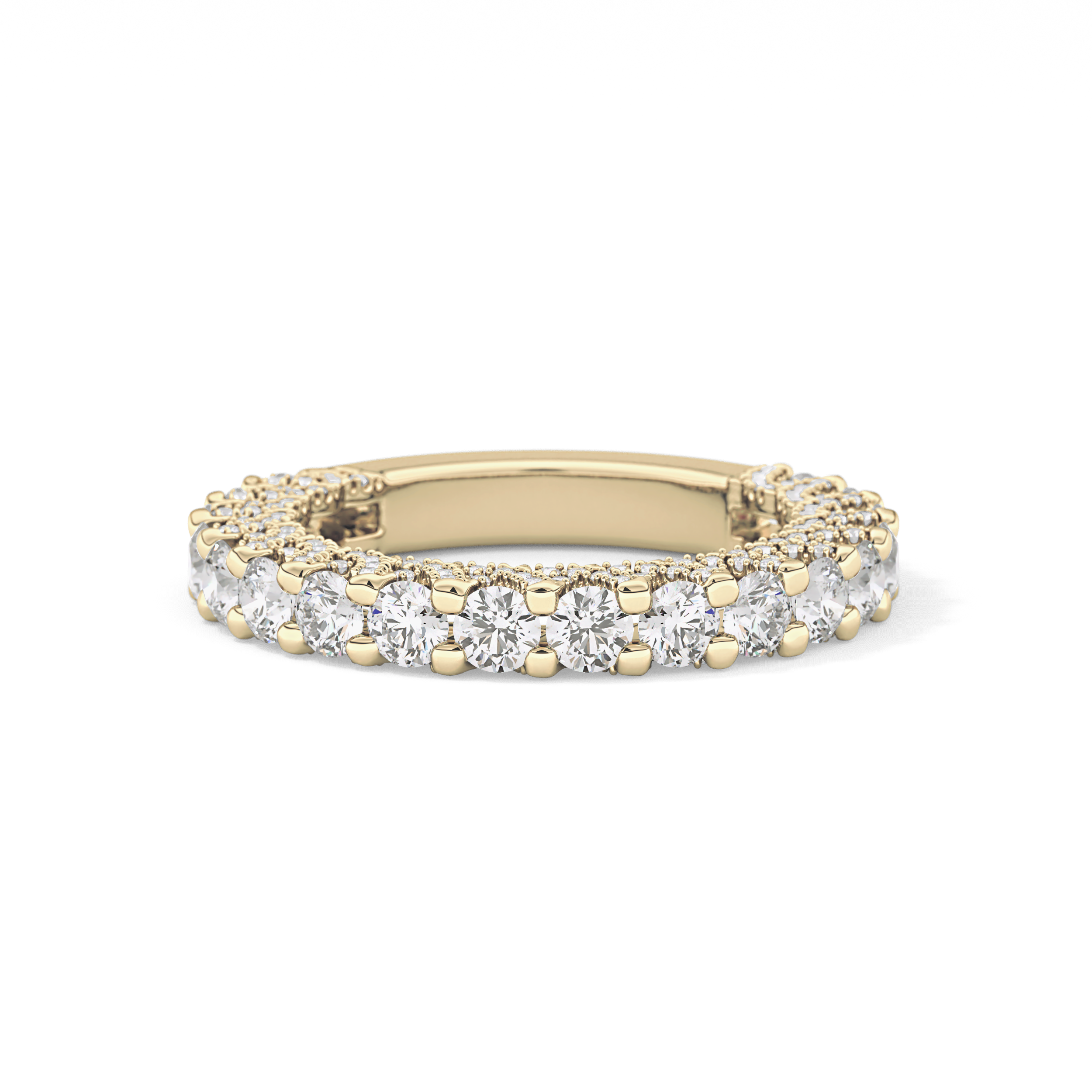 Half Eternity Wedding Band with 1.83 TCW Round Cut Moissanite – Yellow, White, or Rose Gold