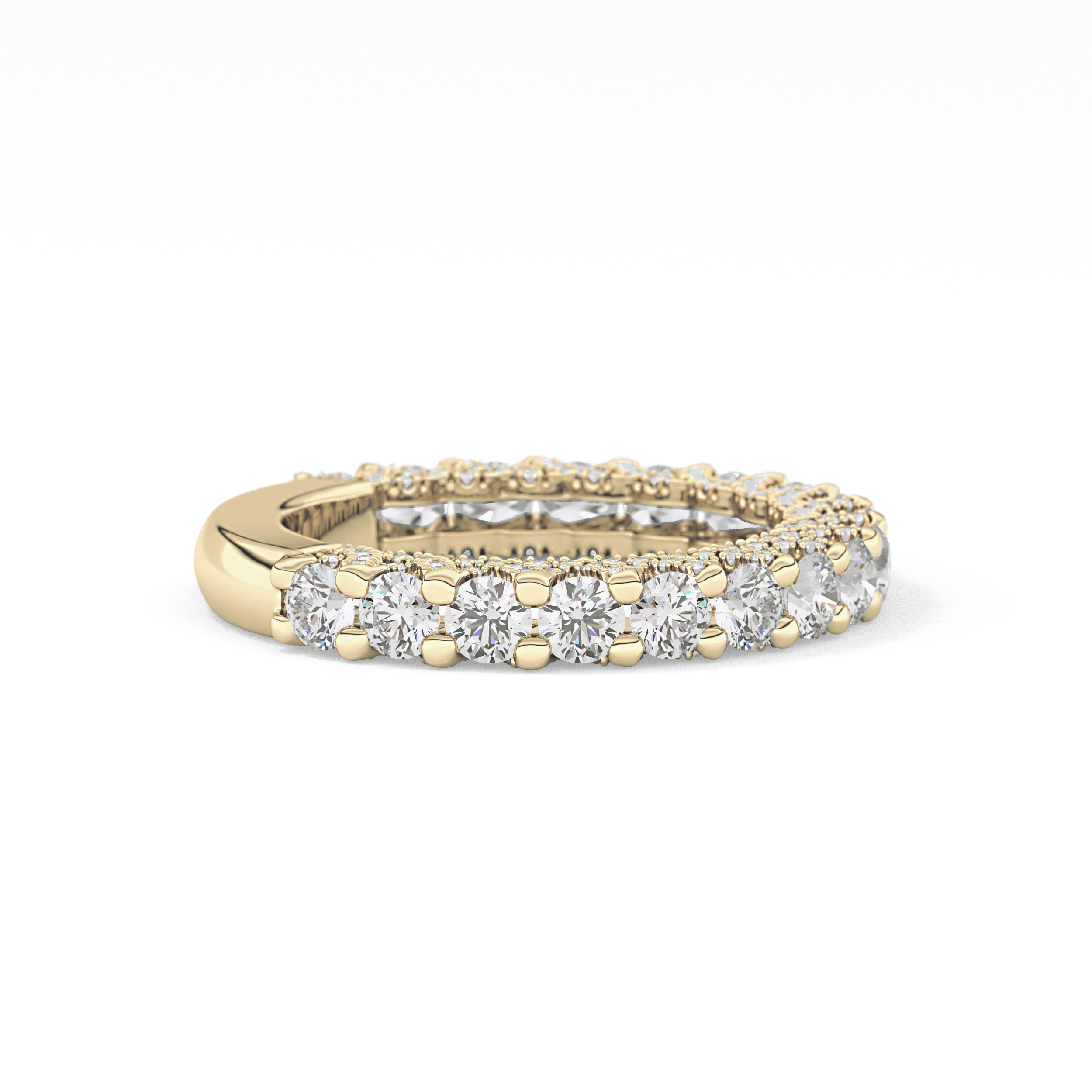 Half Eternity Wedding Band with 1.83 TCW Round Cut Moissanite – Yellow, White, or Rose Gold