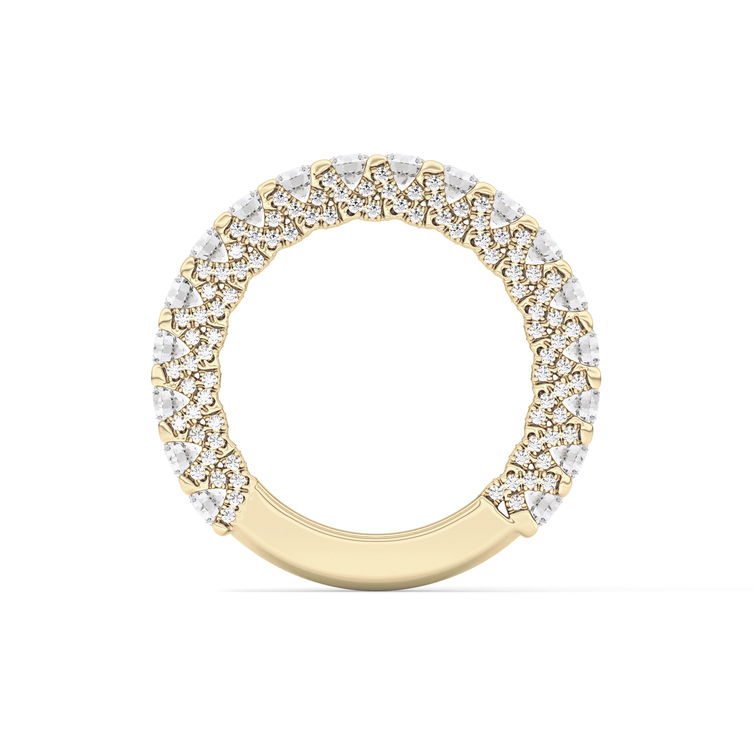 Half Eternity Wedding Band with 1.83 TCW Round Cut Moissanite – Yellow, White, or Rose Gold
