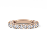 Half Eternity Wedding Band with 1.83 TCW Round Cut Moissanite – Yellow, White, or Rose Gold