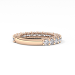 Half Eternity Wedding Band with 1.83 TCW Round Cut Moissanite – Yellow, White, or Rose Gold