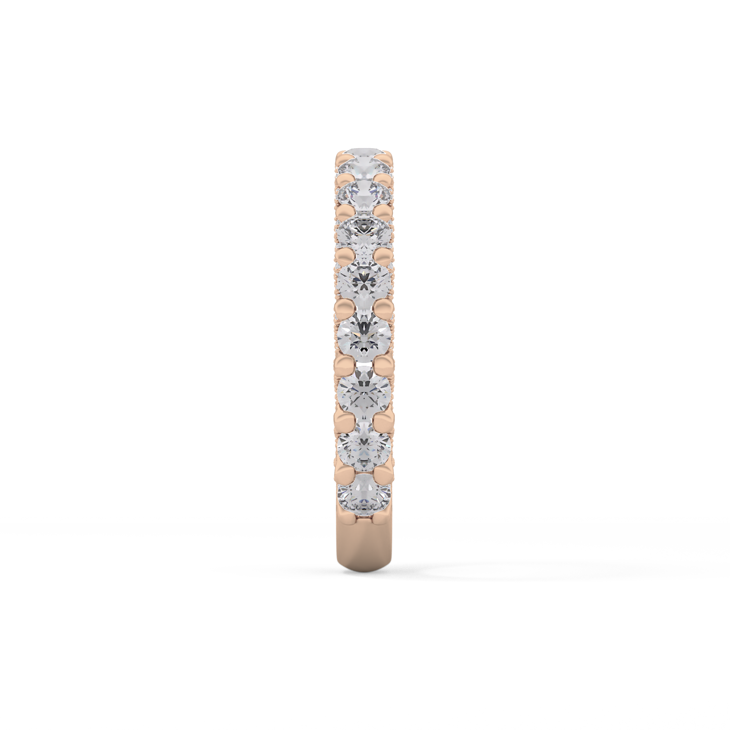 Half Eternity Wedding Band with 1.83 TCW Round Cut Moissanite – Yellow, White, or Rose Gold