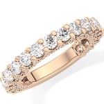 Half Eternity Wedding Band with 1.83 TCW Round Cut Moissanite – Yellow, White, or Rose Gold