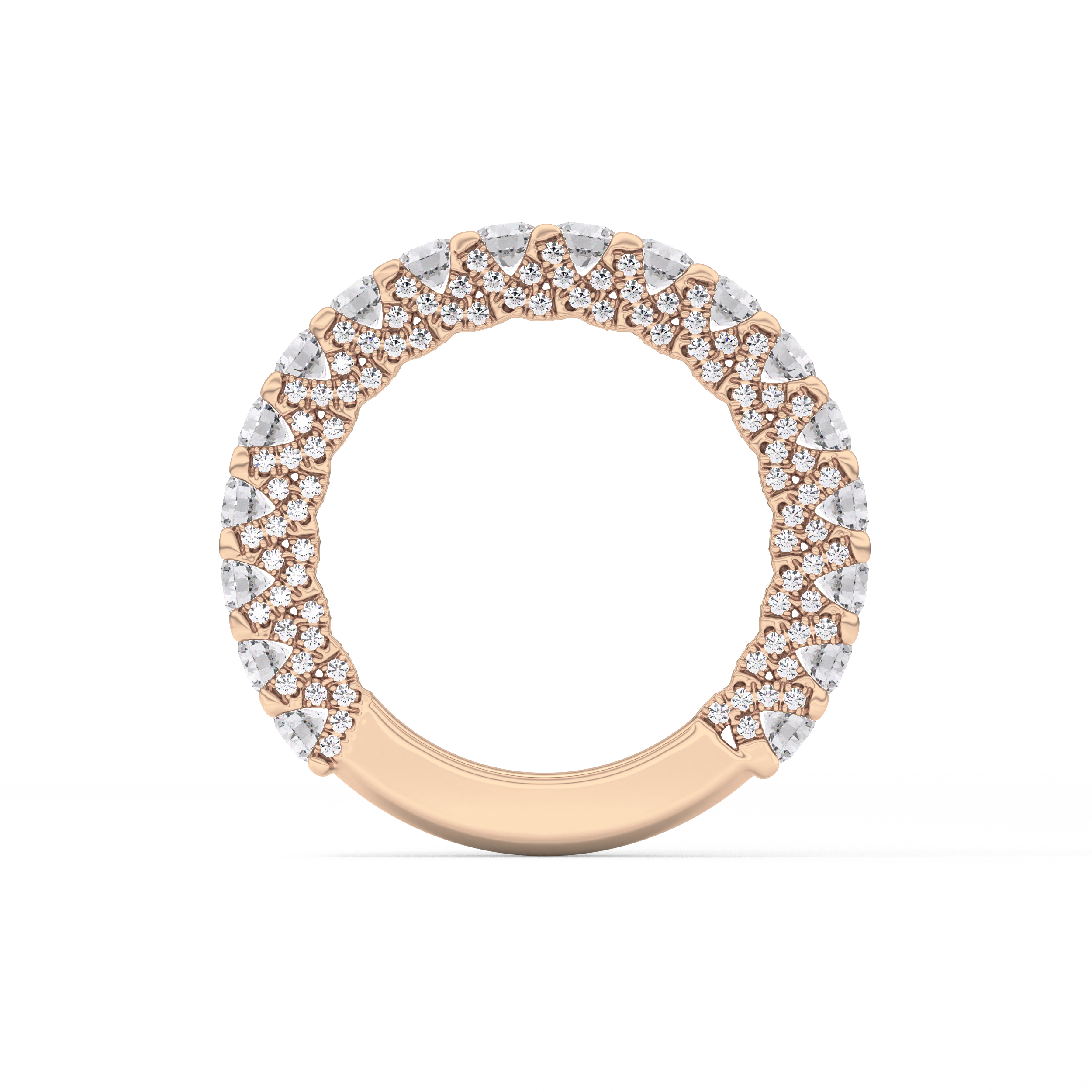 Half Eternity Wedding Band with 1.83 TCW Round Cut Moissanite – Yellow, White, or Rose Gold