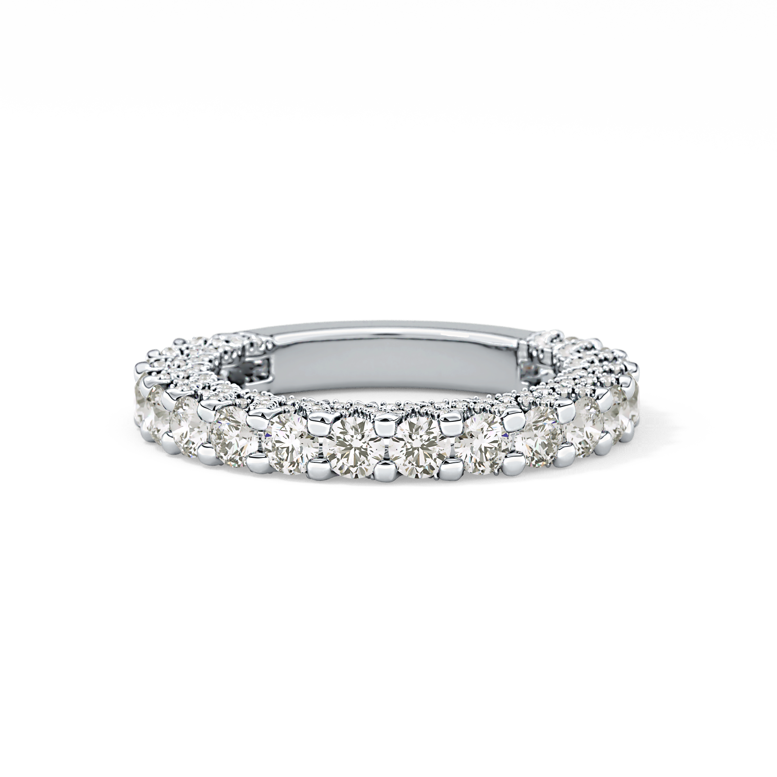 Half Eternity Wedding Band with 1.83 TCW Round Cut Moissanite – Yellow, White, or Rose Gold