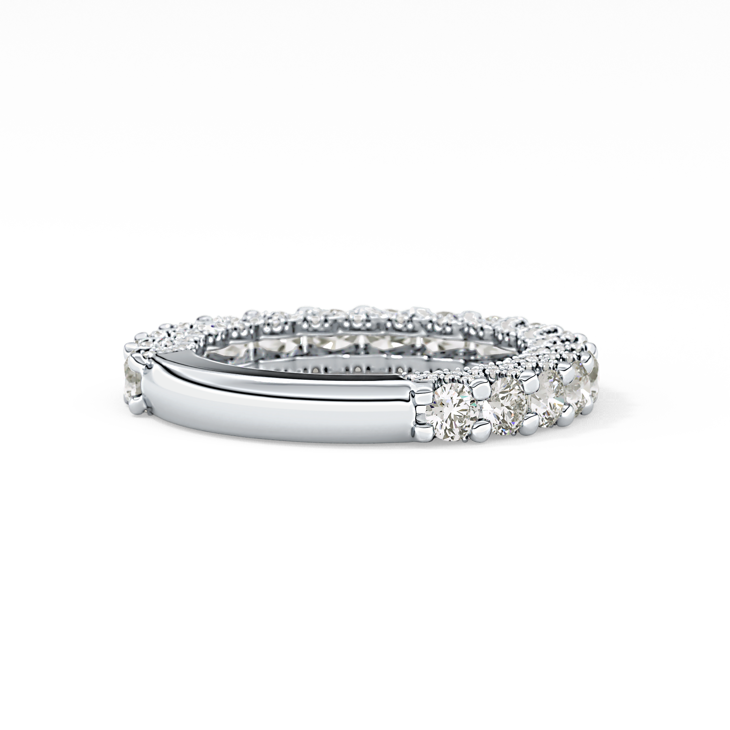 Half Eternity Wedding Band with 1.83 TCW Round Cut Moissanite – Yellow, White, or Rose Gold