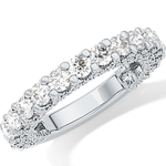 Half Eternity Wedding Band with 1.83 TCW Round Cut Moissanite – Yellow, White, or Rose Gold
