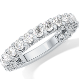 Half Eternity Wedding Band with 1.83 TCW Round Cut Moissanite – Yellow, White, or Rose Gold