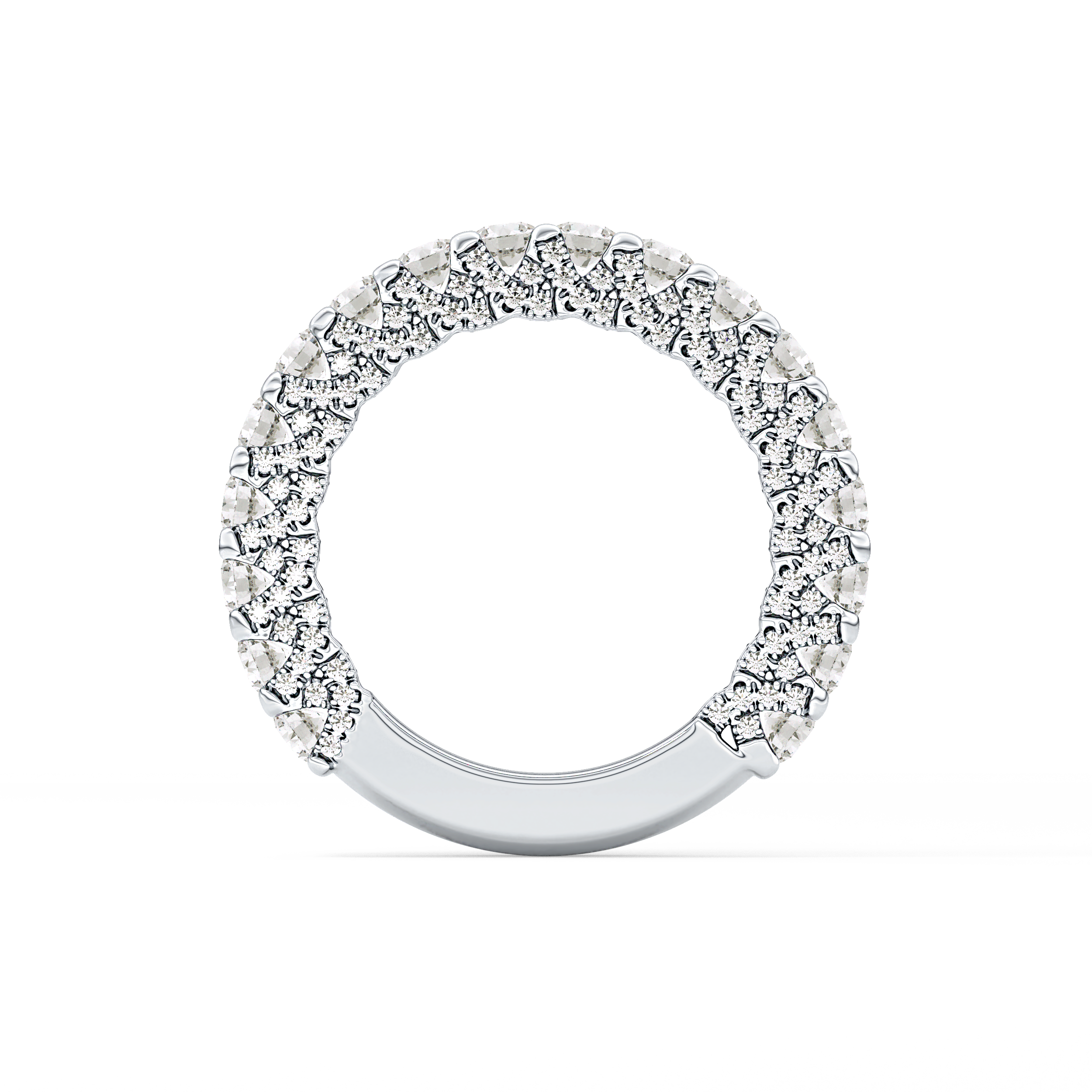 Half Eternity Wedding Band with 1.83 TCW Round Cut Moissanite – Yellow, White, or Rose Gold
