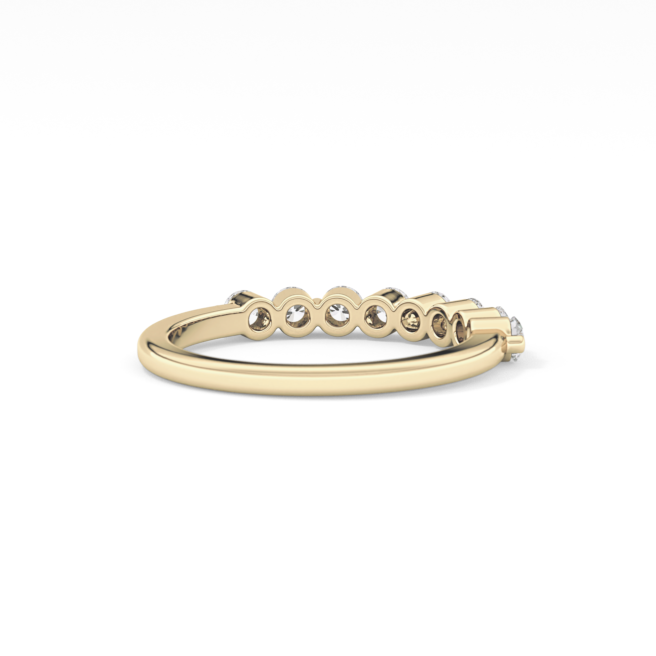 Half Eternity Wedding Band with 0.47 TCW Round Cut Moissanite – Yellow, White, or Rose Gold