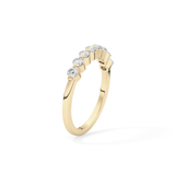Half Eternity Wedding Band with 0.47 TCW Round Cut Moissanite – Yellow, White, or Rose Gold