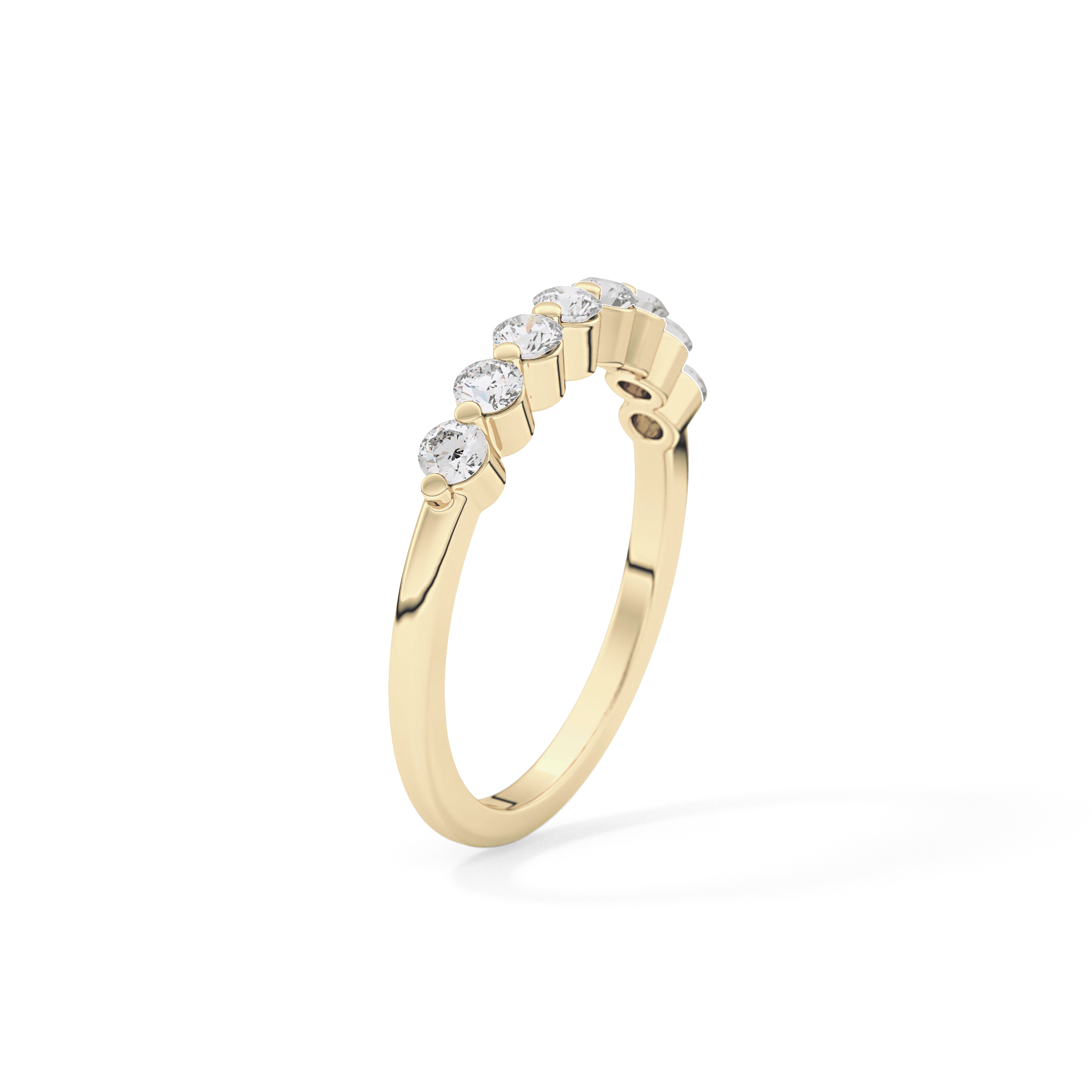 Half Eternity Wedding Band with 0.47 TCW Round Cut Moissanite – Yellow, White, or Rose Gold