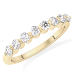 Half Eternity Wedding Band with 0.47 TCW Round Cut Moissanite – Yellow, White, or Rose Gold