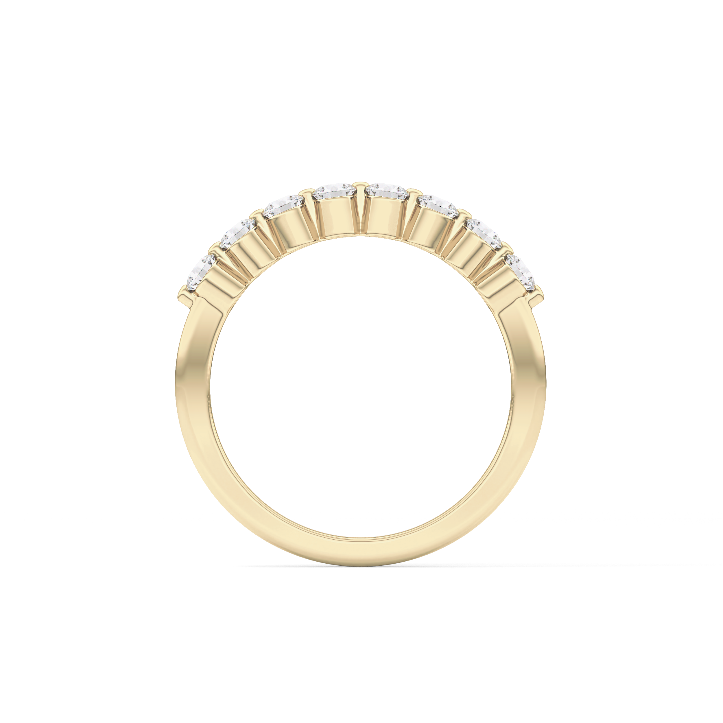 Half Eternity Wedding Band with 0.47 TCW Round Cut Moissanite – Yellow, White, or Rose Gold