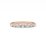 Half Eternity Wedding Band with 0.47 TCW Round Cut Moissanite – Yellow, White, or Rose Gold