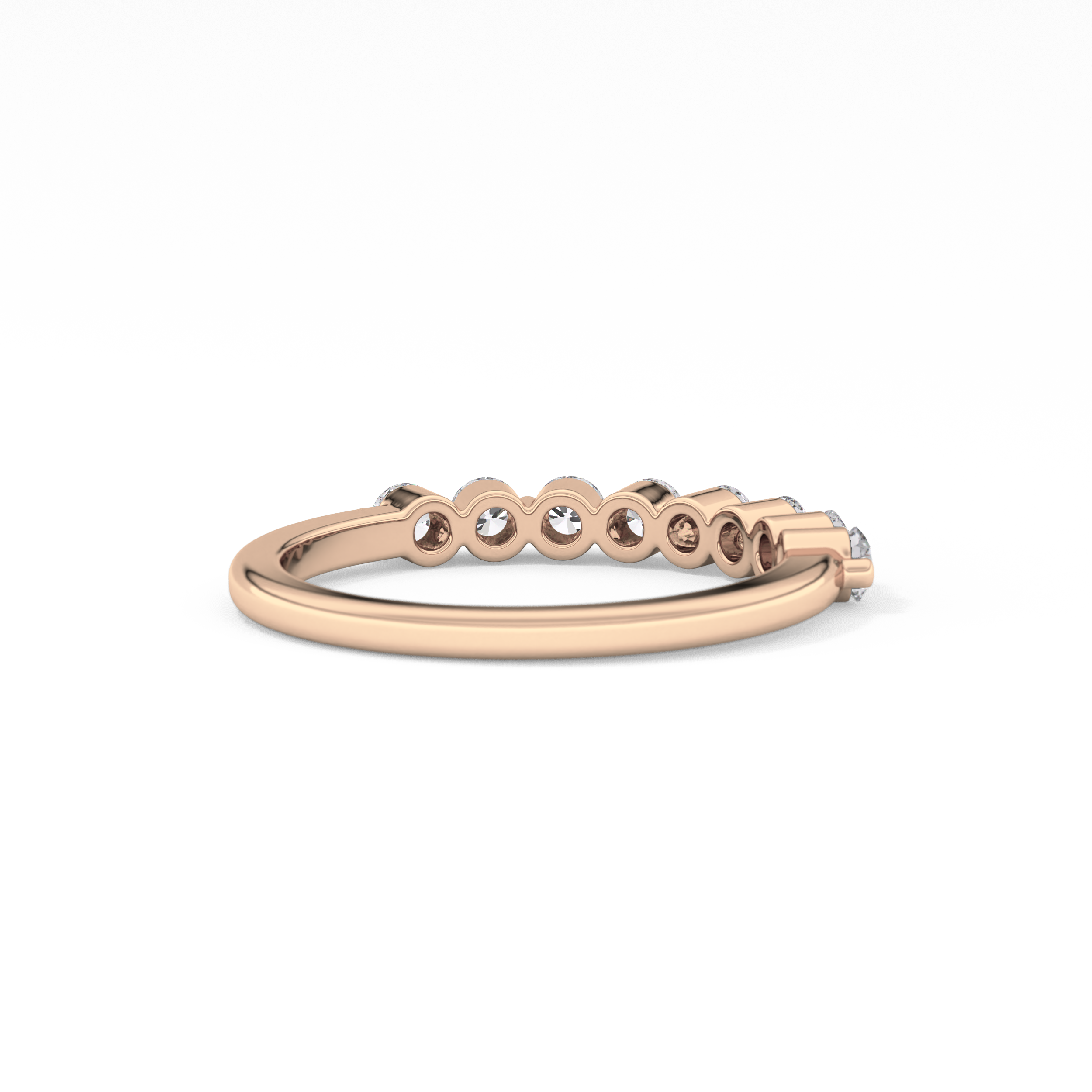 Half Eternity Wedding Band with 0.47 TCW Round Cut Moissanite – Yellow, White, or Rose Gold