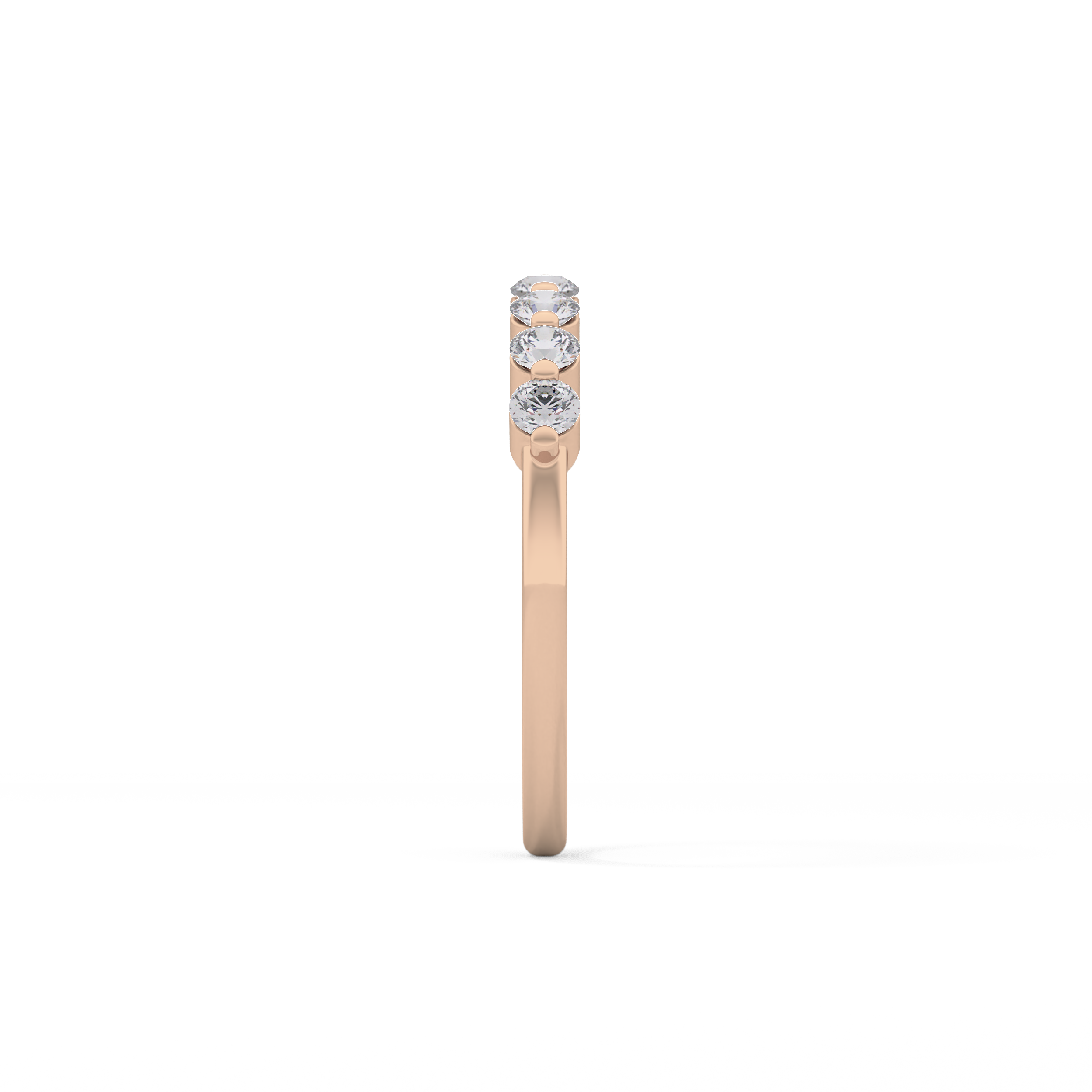 Half Eternity Wedding Band with 0.47 TCW Round Cut Moissanite – Yellow, White, or Rose Gold