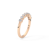 Half Eternity Wedding Band with 0.47 TCW Round Cut Moissanite – Yellow, White, or Rose Gold
