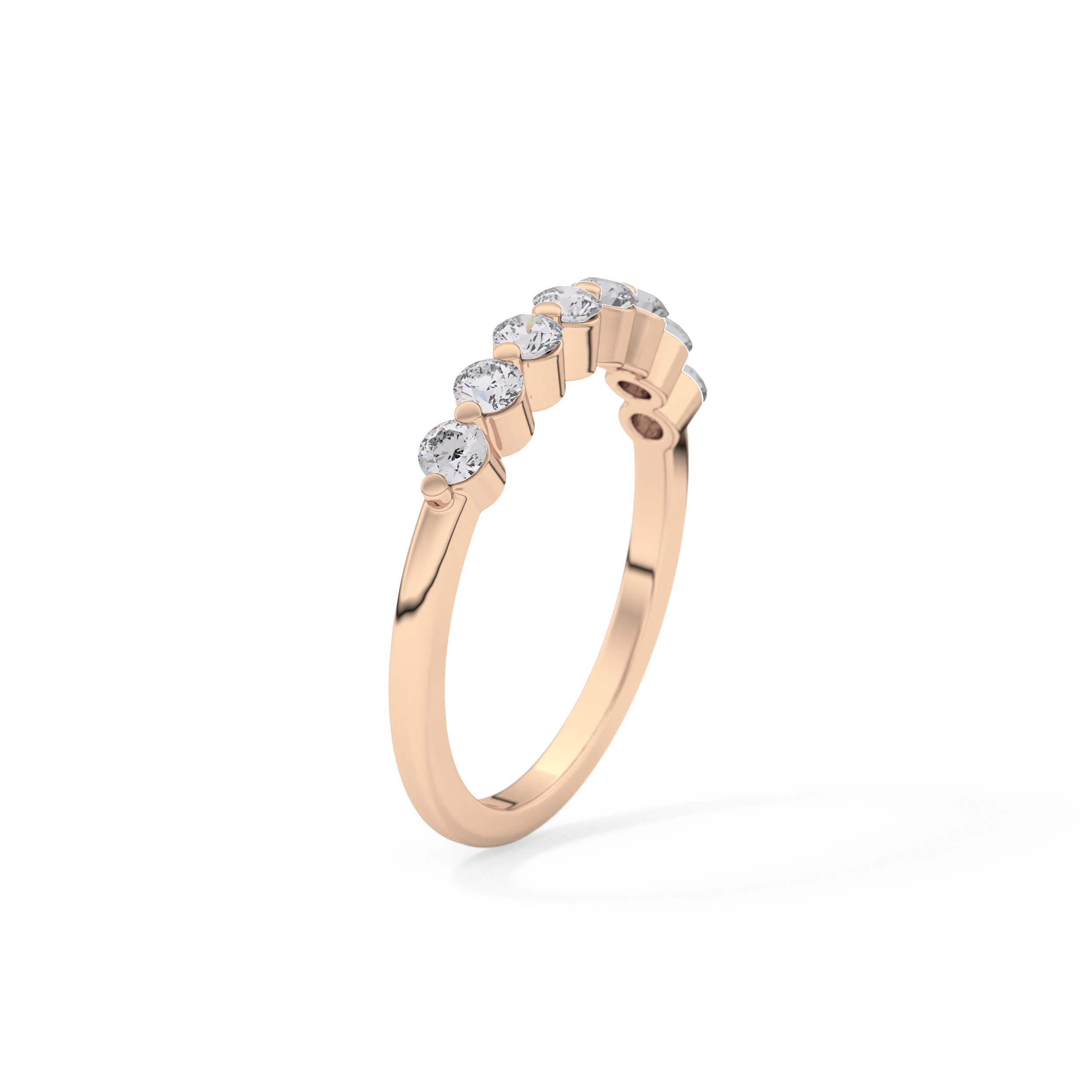 Half Eternity Wedding Band with 0.47 TCW Round Cut Moissanite – Yellow, White, or Rose Gold