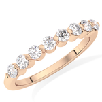 Half Eternity Wedding Band with 0.47 TCW Round Cut Moissanite – Yellow, White, or Rose Gold
