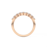 Half Eternity Wedding Band with 0.47 TCW Round Cut Moissanite – Yellow, White, or Rose Gold