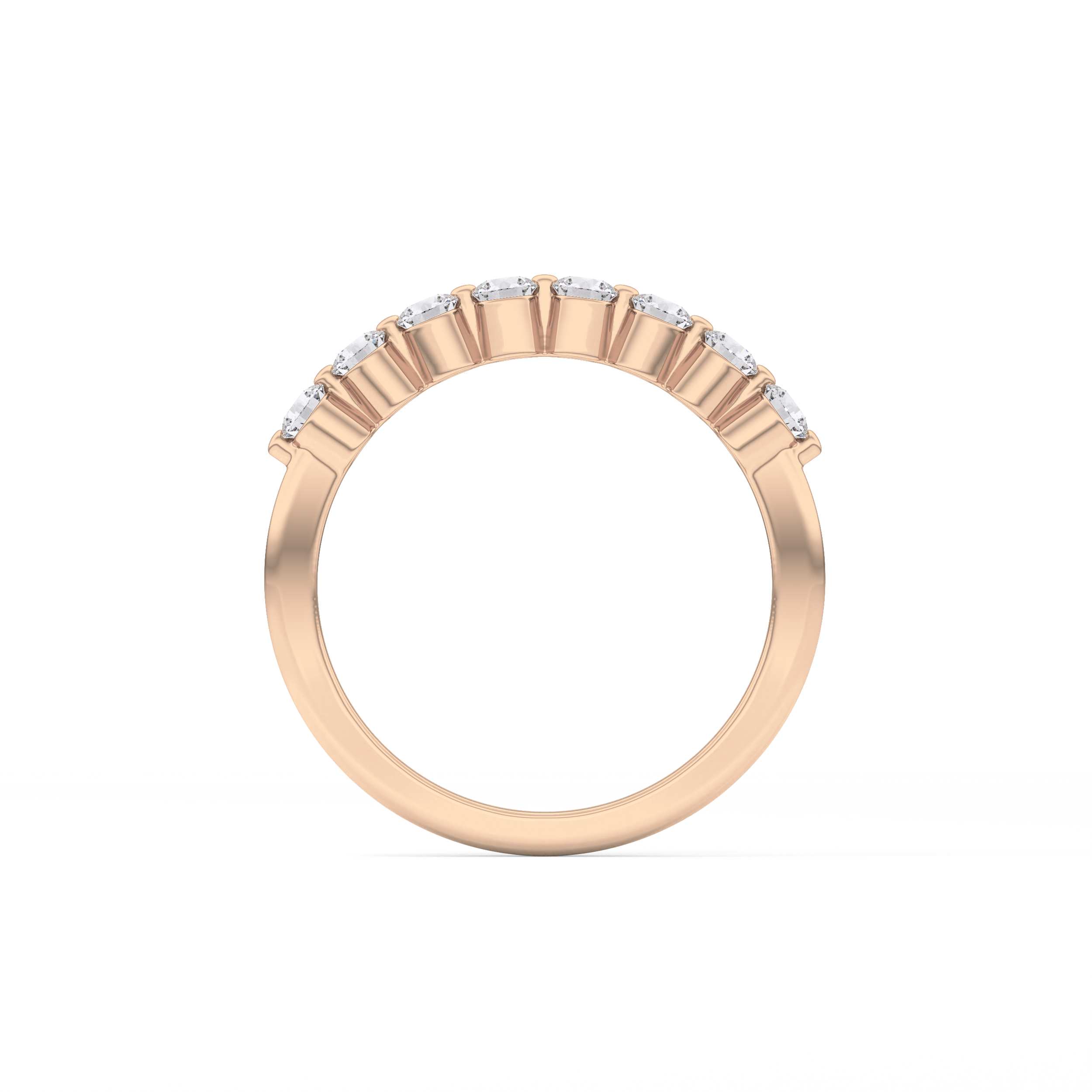 Half Eternity Wedding Band with 0.47 TCW Round Cut Moissanite – Yellow, White, or Rose Gold