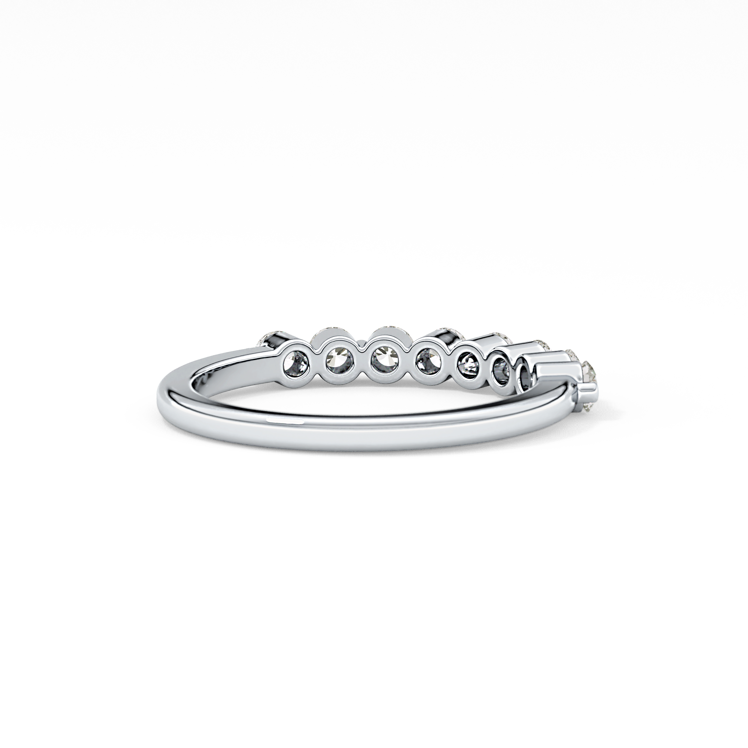 Half Eternity Wedding Band with 0.47 TCW Round Cut Moissanite – Yellow, White, or Rose Gold