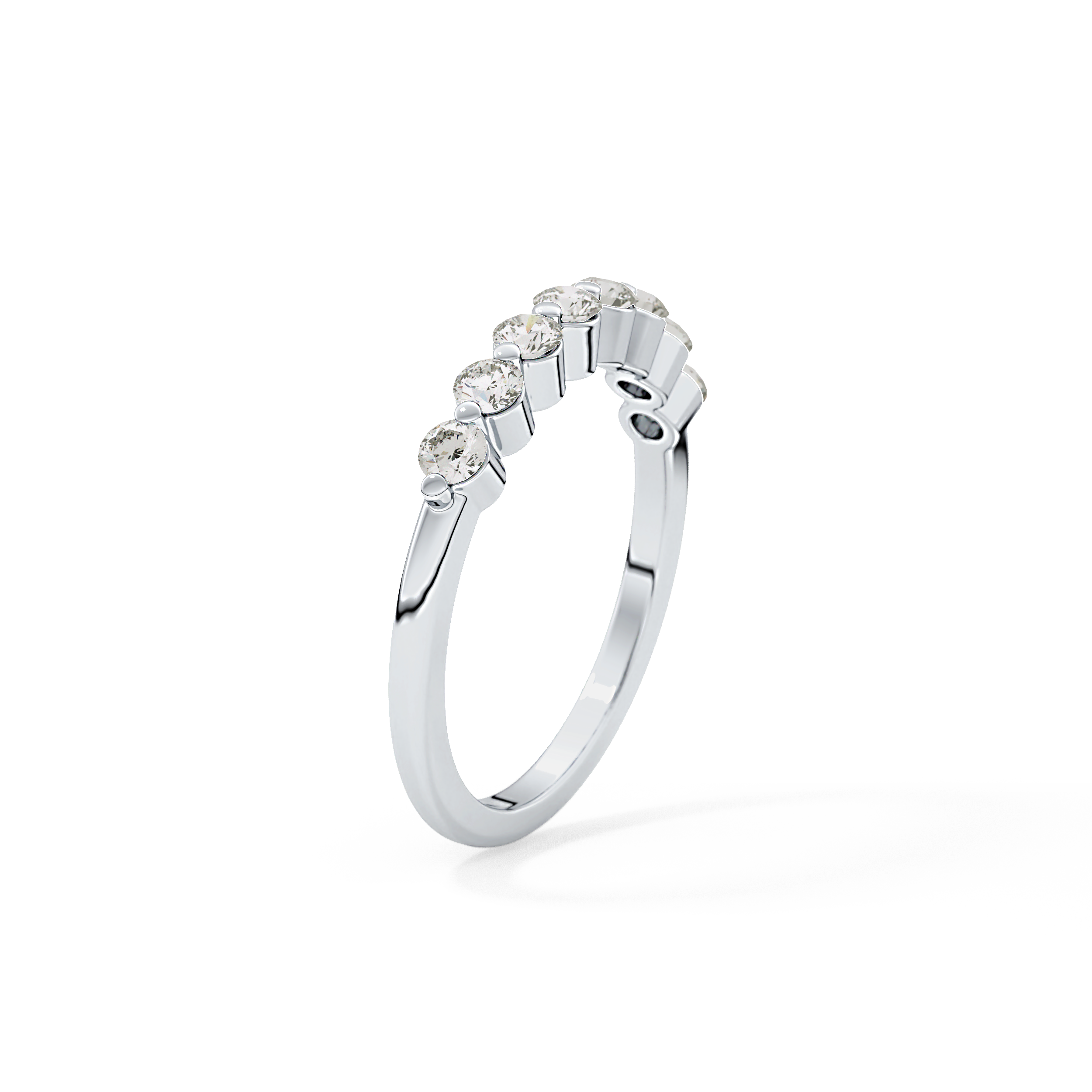 Half Eternity Wedding Band with 0.47 TCW Round Cut Moissanite – Yellow, White, or Rose Gold