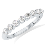 Half Eternity Wedding Band with 0.47 TCW Round Cut Moissanite – Yellow, White, or Rose Gold